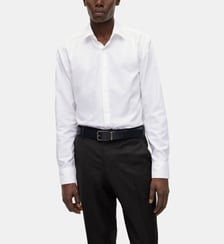 Chemise modèle Hank slim en coton structuré BOSS
