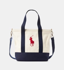 Sac cabas mixte coton tissé broderie Big Pony Polo Ralph Lauren