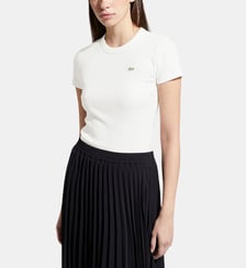 T-shirt ajusté côtelé coton bio Lacoste