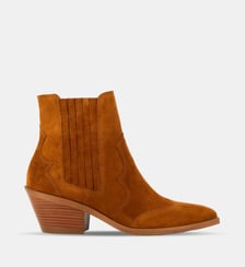 Bottines santiags Carrie en cuir daim Mellow Yellow