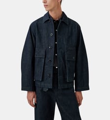 Blouson Boxy cintré court denim en coton Lemaire