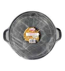 Friteuse 26 cm en acier émaillé noir et bord chromé avec couvercle et panier Absolument Maison