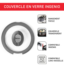 Couvercle Ø18 cm Ingenio en verre Tefal