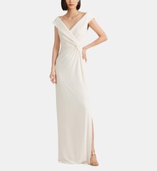 Robe de soirée ajustée longue à épaules dégagées en jersey Lauren Ralph Lauren