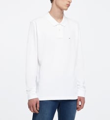Polo manches longues col cut away à broderie logo en coton mélangé Eden Park