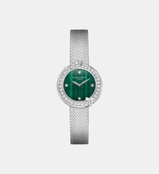 Montre en acier diamants et malachite Chaumet