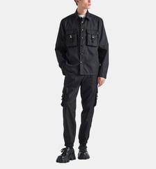Chemise droite en tissu technique Prada