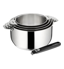 Lot 5 pièces - 4 casseroles Salvaspazio Ø14/16/18/20 cm + 1 poignée amovible Lagostina