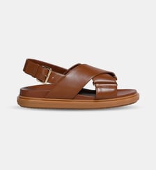 Sandales plates Fussbett en cuir Marni