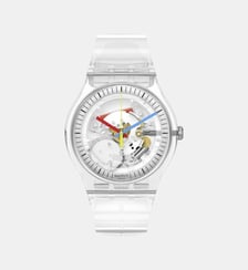 Montre Femme, Homme New gent Blanc, Transparent SO29K100 Swatch