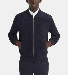 Blouson droit Teddy Léo court en cuir Figaret