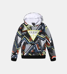 Sweat droit en coton à motif graphique-Multicolore-8 ans Guess Kids