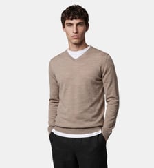 Pull droit Terive col V laine mérinos responsable Galeries Lafayette