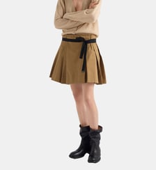 Jupe courte en gabardine Prada