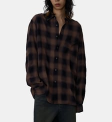 Chemise droite à carreaux flous System Studio