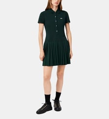 Robe polo plissé en coton mélangé signature Lacoste