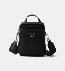 Sac porté épaule en Re-Nylon et cuir Saffiano Prada