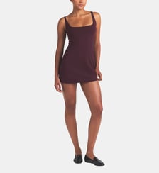 Robe courte ajustée col carré Skims
