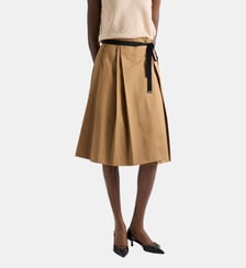 Jupe midi en gabardine Prada