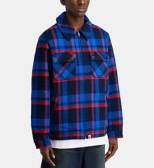 Surchemise zippée à carreaux coton doublure matelassée A BATHING APE ®