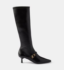 Bottes en cuir nappa stretch à bout pointu Prada
