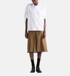 Chemise en popeline à col orné Prada