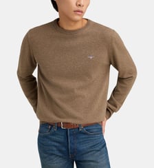Pull droit en laine à col rond Gant