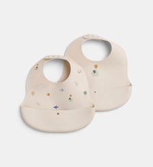 Lot de 2 bavoirs Ember en silicone avec poche Liewood