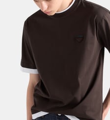 T-shirt droit en coton signature Prada