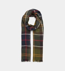 Echarpe Welton tartan en coton et lin Barbour