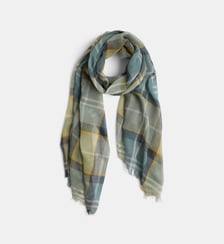 Echarpe Welton tartan en coton et lin Barbour