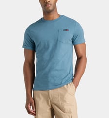 T-shirt droit avec poche poitrine en coton Schott