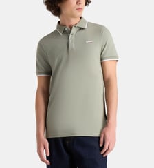 Polo droit signature en coton Schott