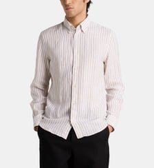 Chemise droite à rayures en lin Tommy Hilfiger