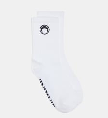 Chaussettes logotypées en coton bio côtelé Marine Serre