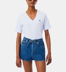 T-shirt droit logo en coton Lacoste