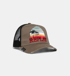 Casquette en mesh palmiers et signature Replay