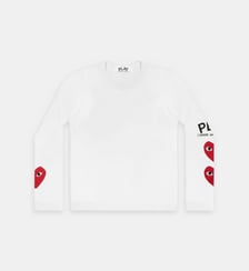 T-shirt droit coton manches longues siglées unisexe Comme des Garçons PLAY