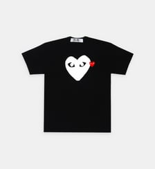 T-shirt droit coton cœurs contrastants unisexe Comme des Garçons PLAY