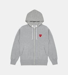 Sweat droit coton molleton zippé capuche unisexe Comme des Garçons PLAY