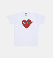 T-shirt droit coton cœurs unisexe Comme des Garçons PLAY