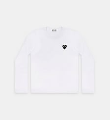 T-shirt droit coton manches longues logo cœur unisexe Comme des Garçons PLAY