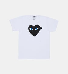 T-shirt droit coton double cœur unisexe Comme des Garçons PLAY