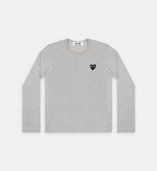 T-shirt coton manches longues logo cœur unisexe Comme des Garçons PLAY