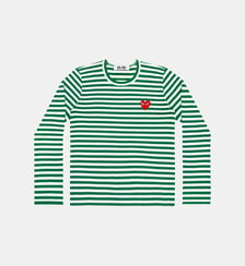 T-shirt droit rayé bicolore manches longues en coton unisexe Comme des Garçons PLAY