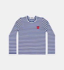 T-shirt droit rayé bicolore manches longues en coton unisexe Comme des Garçons PLAY