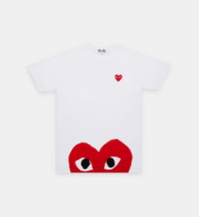 T-shirt droit coton cœurs contrastants Comme des Garçons PLAY