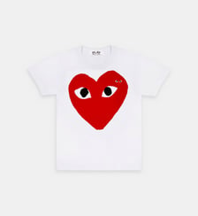 T-shirt droit coton logo cœur unisexe Comme des Garçons PLAY