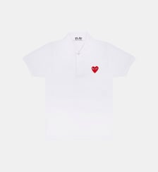 Polo droit en coton logo cœur Comme des Garçons PLAY