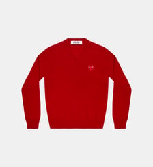 Pull droit en laine col V unisexe Comme des Garçons PLAY